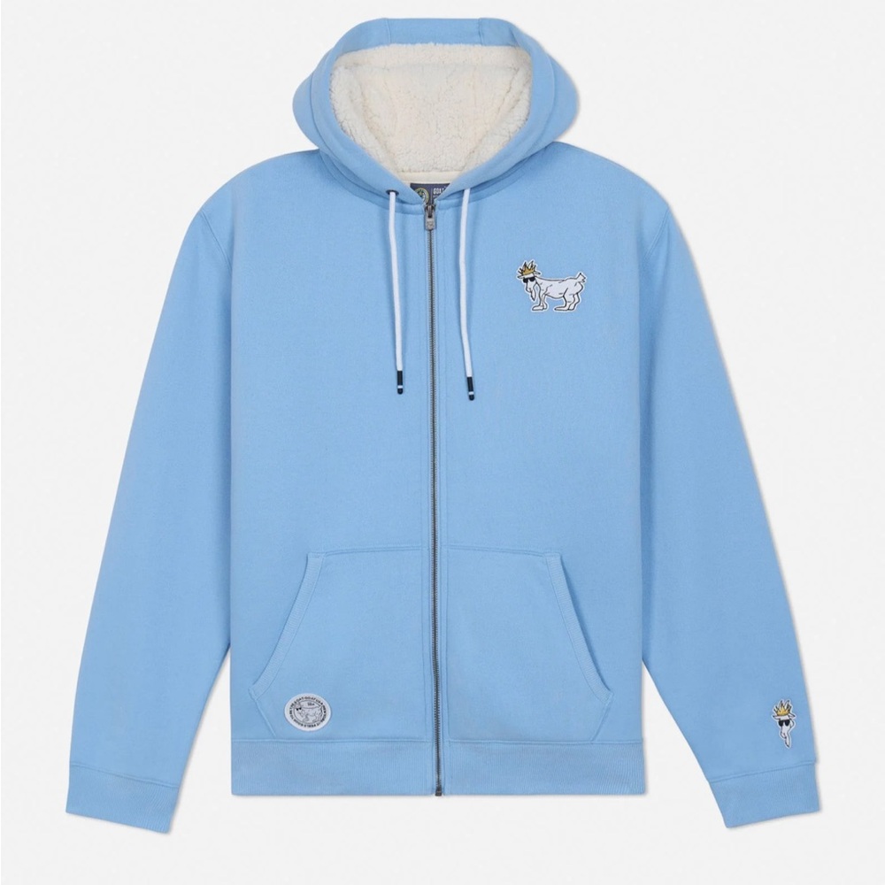 Light Blue Zip-Up LIGHT BLUE Sherpa-Lined Hoodie